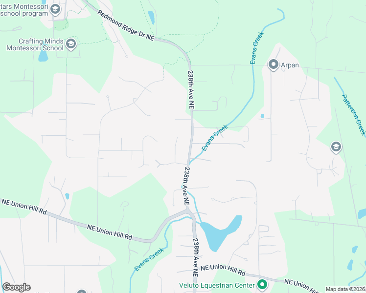 map of restaurants, bars, coffee shops, grocery stores, and more near 7310 238th Avenue Northeast in Redmond