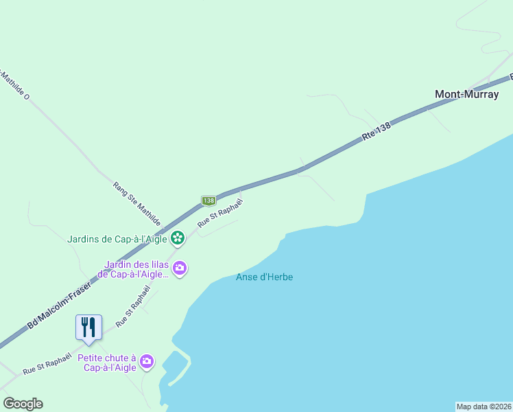 map of restaurants, bars, coffee shops, grocery stores, and more near 2 Rue Saint Raphaël in La Malbaie
