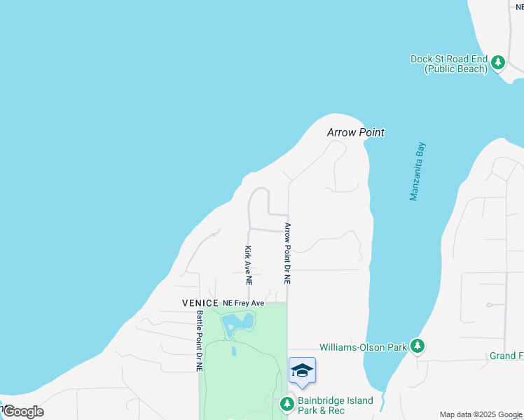 map of restaurants, bars, coffee shops, grocery stores, and more near 11995 Arrow Point Drive Northeast in Bainbridge Island