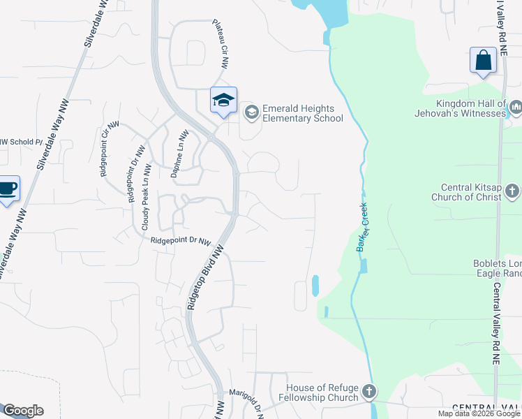 map of restaurants, bars, coffee shops, grocery stores, and more near 1091 Deer Harbor Ln NW in Silverdale