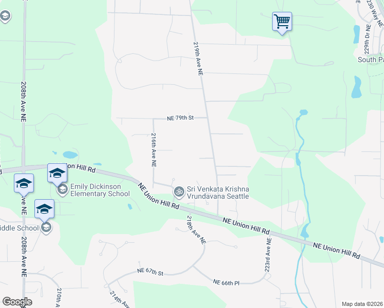 map of restaurants, bars, coffee shops, grocery stores, and more near 7515 220th Avenue Northeast in Redmond