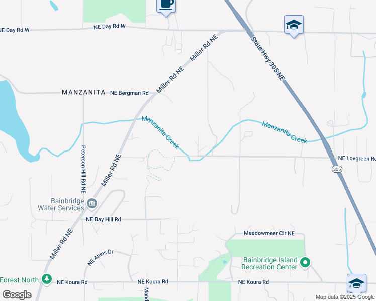 map of restaurants, bars, coffee shops, grocery stores, and more near 12024 Minnie Rose Lane Northeast in Bainbridge Island