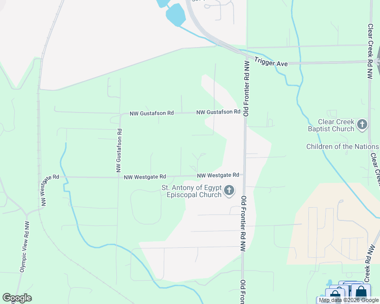 map of restaurants, bars, coffee shops, grocery stores, and more near 4398 Northwest Westgate Road in Silverdale