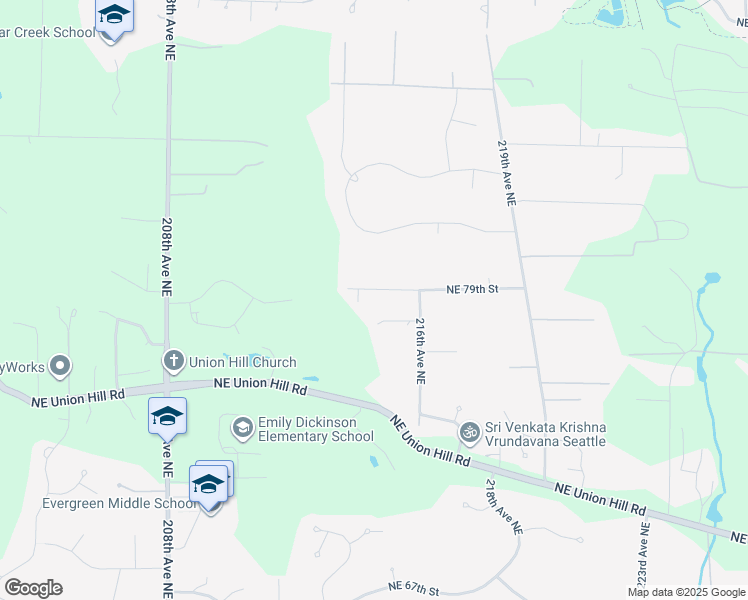map of restaurants, bars, coffee shops, grocery stores, and more near 21421 Northeast 79th Street in Redmond