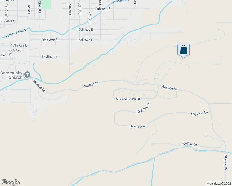 map of restaurants, bars, coffee shops, grocery stores, and more near 389 Mission View Drive in Polson