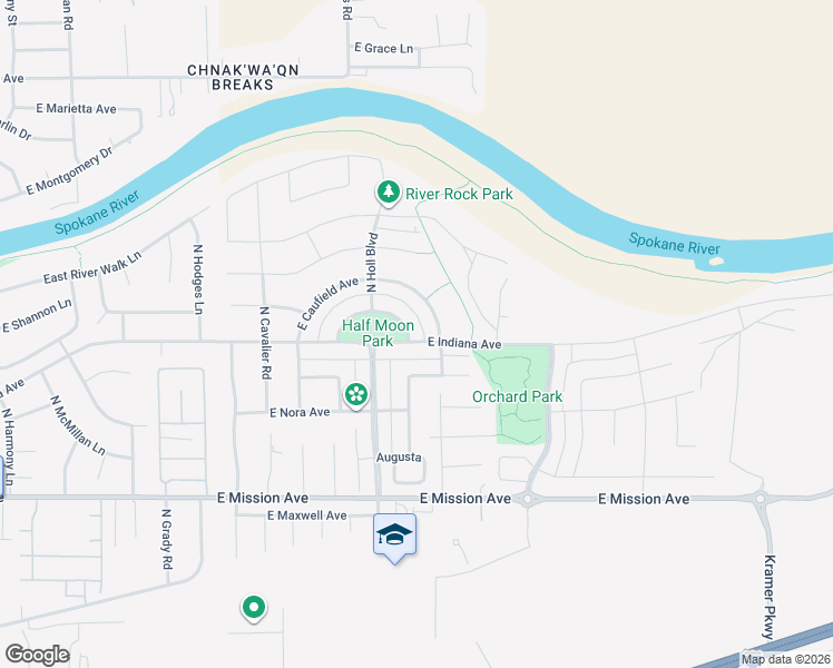 map of restaurants, bars, coffee shops, grocery stores, and more near 20154 East Glenbrook Avenue in Liberty Lake