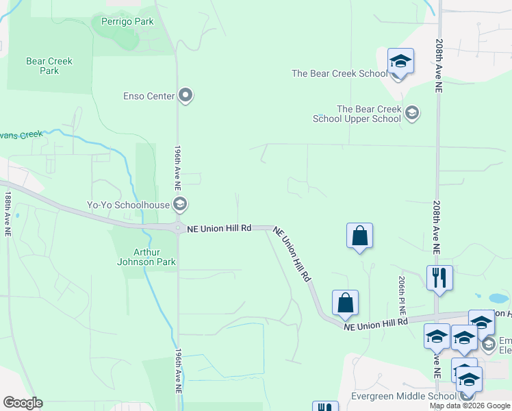 map of restaurants, bars, coffee shops, grocery stores, and more near 8030 199th Avenue Northeast in Redmond