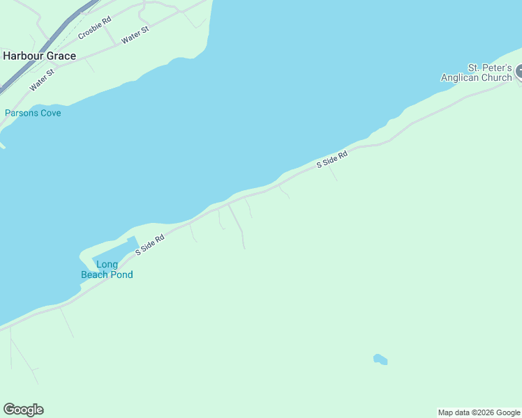 map of restaurants, bars, coffee shops, grocery stores, and more near 300 South Side Road in Harbour Grace