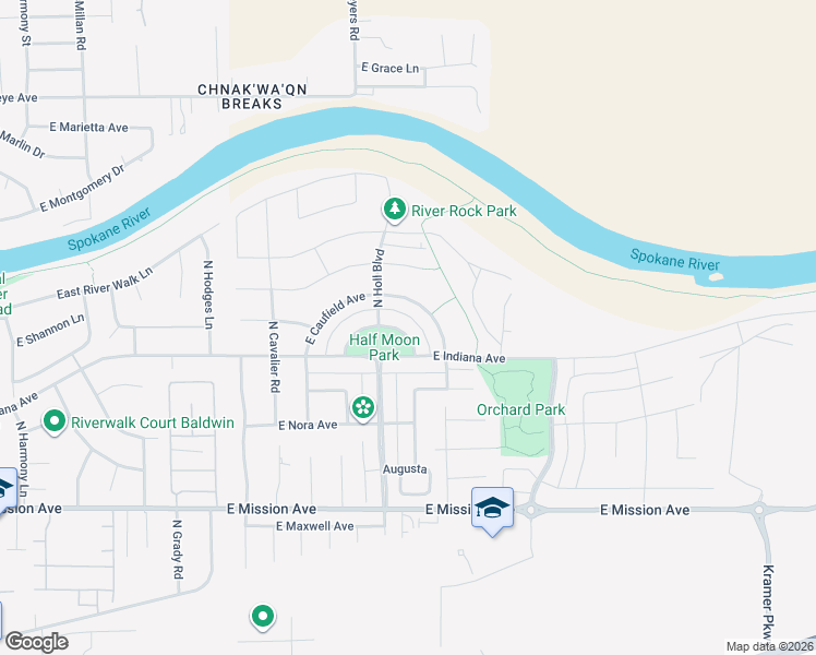 map of restaurants, bars, coffee shops, grocery stores, and more near 20023 East Meyers Avenue in Liberty Lake