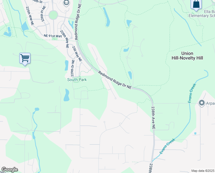 map of restaurants, bars, coffee shops, grocery stores, and more near 8249 233rd Place Northeast in Redmond