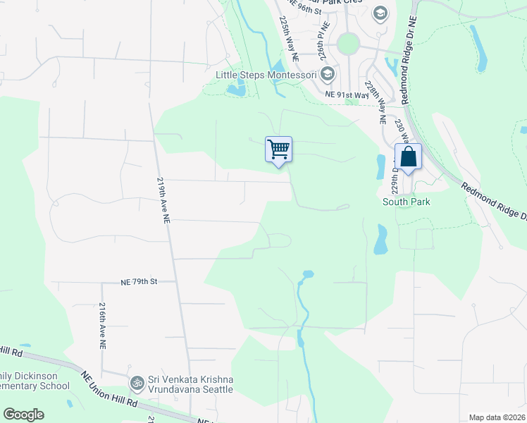 map of restaurants, bars, coffee shops, grocery stores, and more near 22335 Northeast 85th Street in Redmond