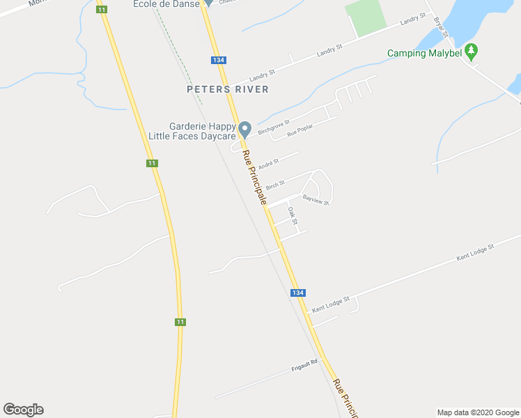 map of restaurants, bars, coffee shops, grocery stores, and more near 1154 Rue Principale in Beresford