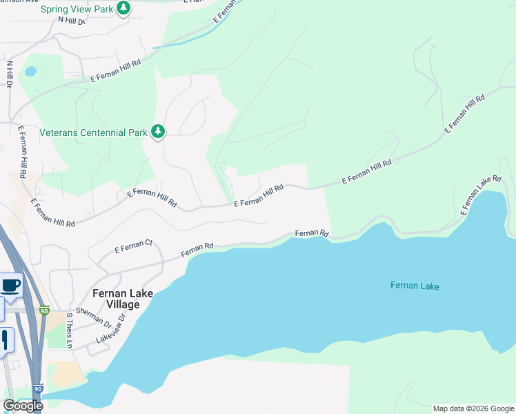 map of restaurants, bars, coffee shops, grocery stores, and more near 3404 East Fernan Hill Road in Coeur d'Alene