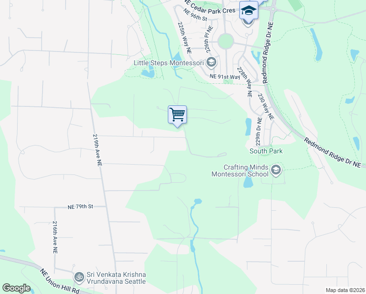 map of restaurants, bars, coffee shops, grocery stores, and more near 22335 Northeast 85th Street in Redmond