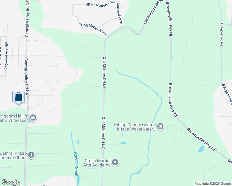 map of restaurants, bars, coffee shops, grocery stores, and more near 12710 Old Military Road Northeast in Poulsbo