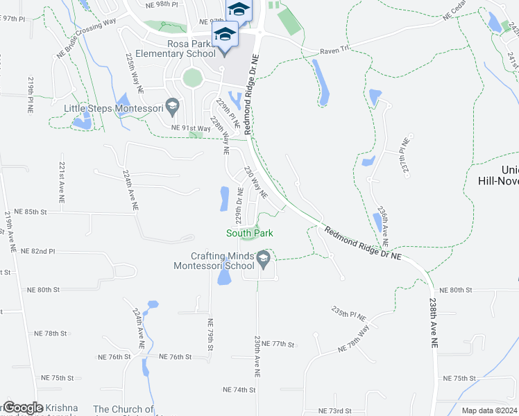 map of restaurants, bars, coffee shops, grocery stores, and more near 8510 230th Avenue Northeast in Redmond