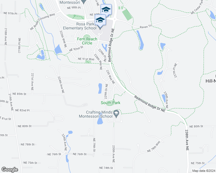 map of restaurants, bars, coffee shops, grocery stores, and more near 8616 229th Drive Northeast in Redmond