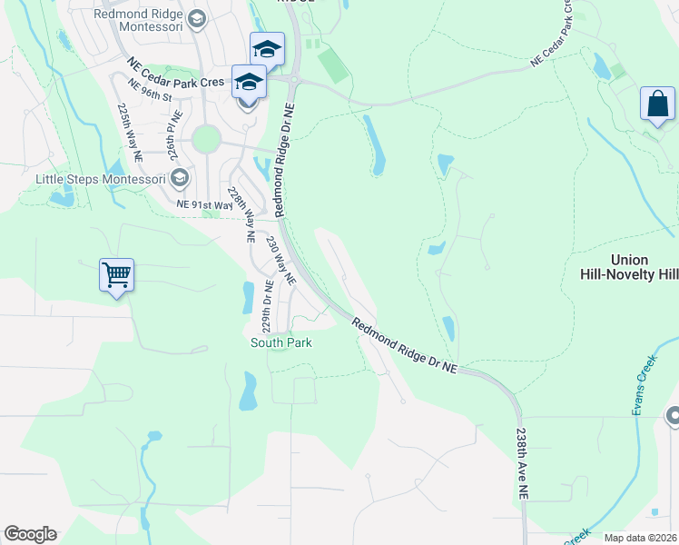 map of restaurants, bars, coffee shops, grocery stores, and more near 8659 233rd Place Northeast in Redmond