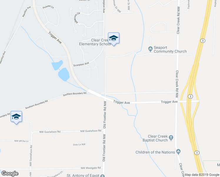 map of restaurants, bars, coffee shops, grocery stores, and more near 3970 Northwest Half Mile Road in Silverdale
