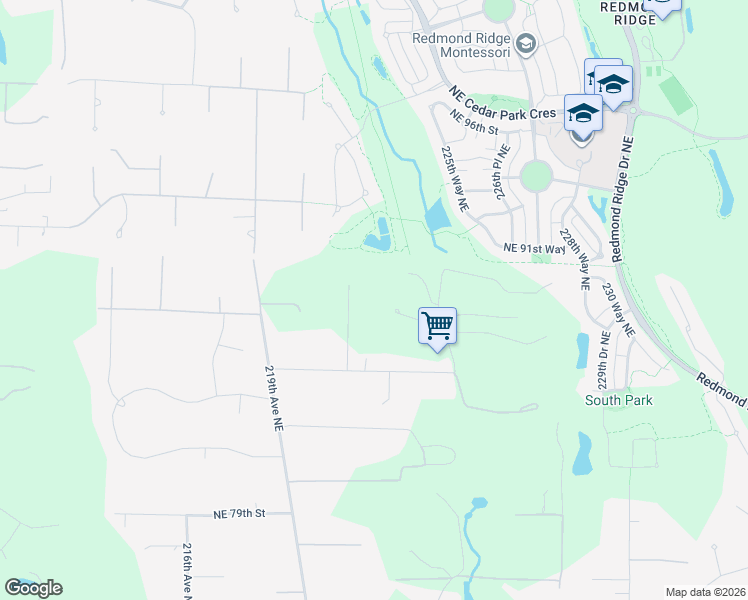 map of restaurants, bars, coffee shops, grocery stores, and more near 8804 221st Avenue Northeast in Redmond