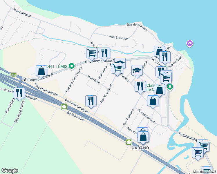 map of restaurants, bars, coffee shops, grocery stores, and more near 23 Rue Saint Laurent in Témiscouata-sur-le-Lac