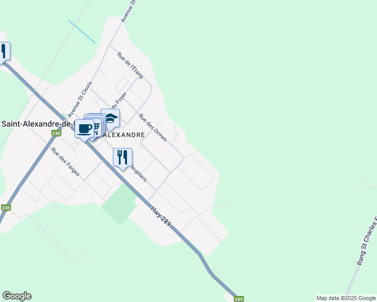 map of restaurants, bars, coffee shops, grocery stores, and more near 718 rue des marronniers in Saint-Alexandre-de-Kamouraska