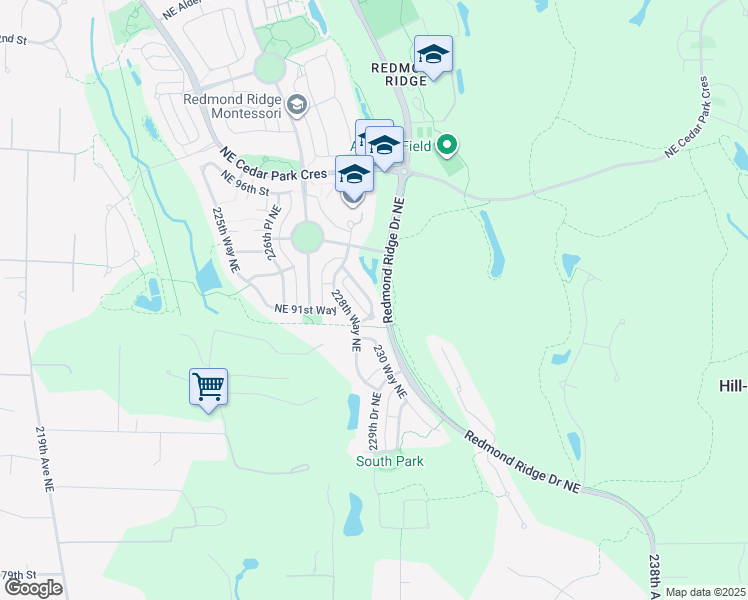 map of restaurants, bars, coffee shops, grocery stores, and more near 9044 229th Place Northeast in Redmond
