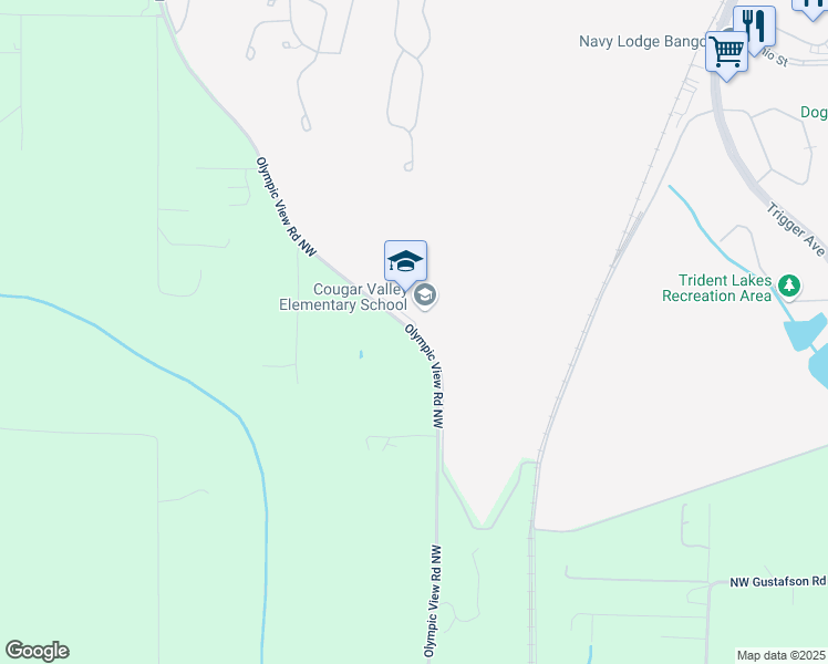 map of restaurants, bars, coffee shops, grocery stores, and more near 12697 Olympic View Road Northwest in Silverdale