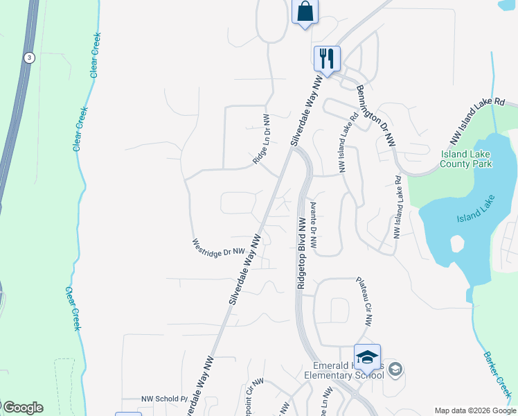 map of restaurants, bars, coffee shops, grocery stores, and more near 13149 Grandpeak Lane Northwest in Silverdale