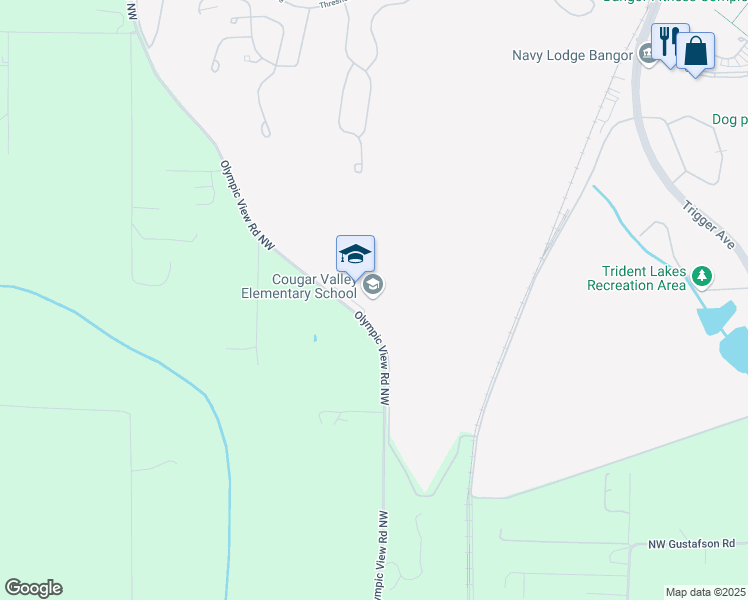 map of restaurants, bars, coffee shops, grocery stores, and more near 12697 Olympic View Road Northwest in Silverdale