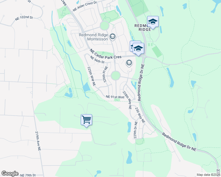 map of restaurants, bars, coffee shops, grocery stores, and more near 9178 226th Place Northeast in Redmond