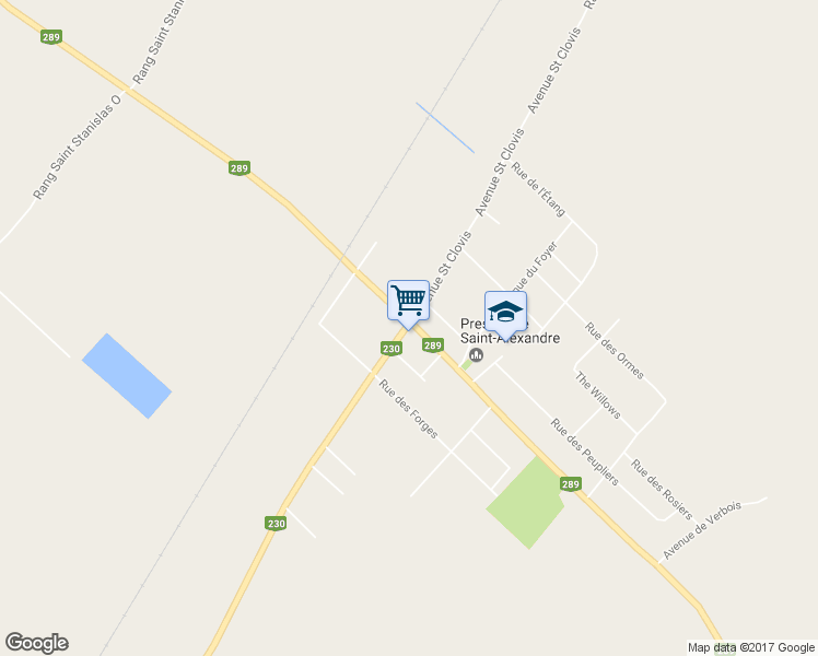 map of restaurants, bars, coffee shops, grocery stores, and more near Rang Saint-Adolphe in Bas-Saint-Laurent