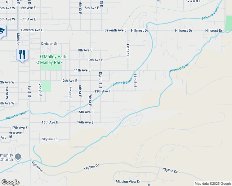 map of restaurants, bars, coffee shops, grocery stores, and more near 902 13th Avenue East in Polson
