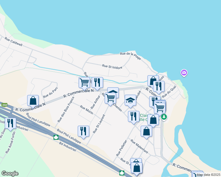 map of restaurants, bars, coffee shops, grocery stores, and more near 868 Rue Commerciale Nord in Témiscouata-sur-le-Lac