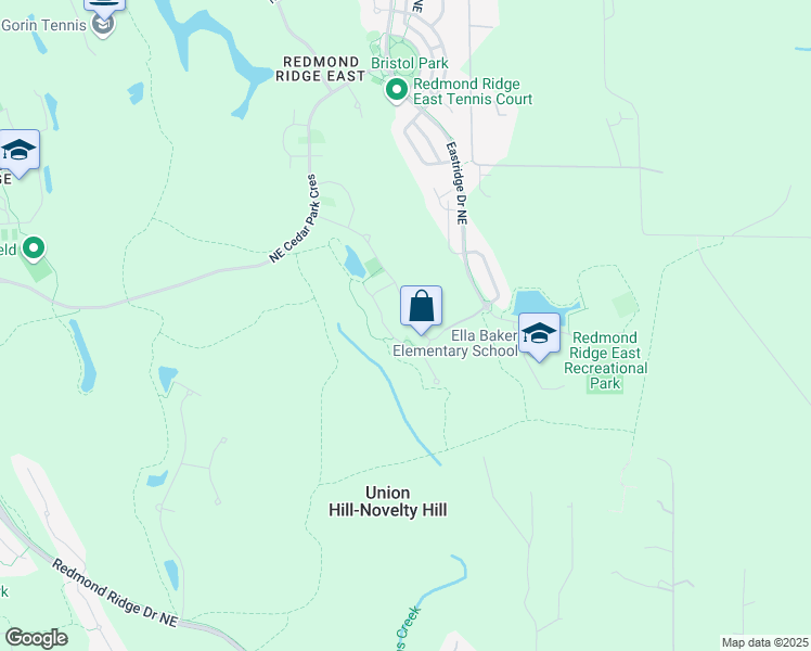 map of restaurants, bars, coffee shops, grocery stores, and more near 9726 242nd Way Northeast in Redmond