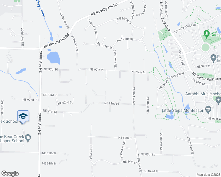 map of restaurants, bars, coffee shops, grocery stores, and more near 9244 215th Avenue Northeast in Redmond