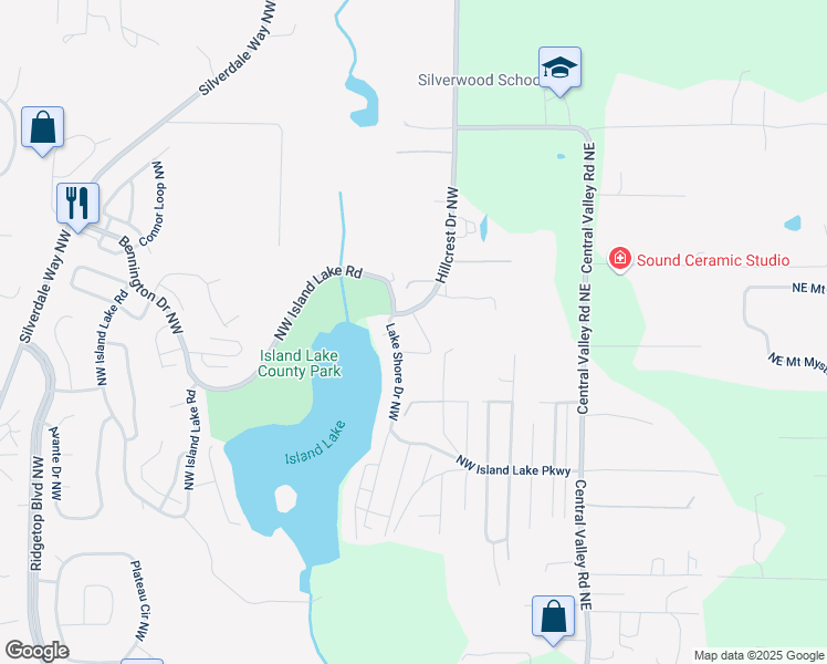 map of restaurants, bars, coffee shops, grocery stores, and more near 13491 Peekaboo Avenue Northwest in Poulsbo