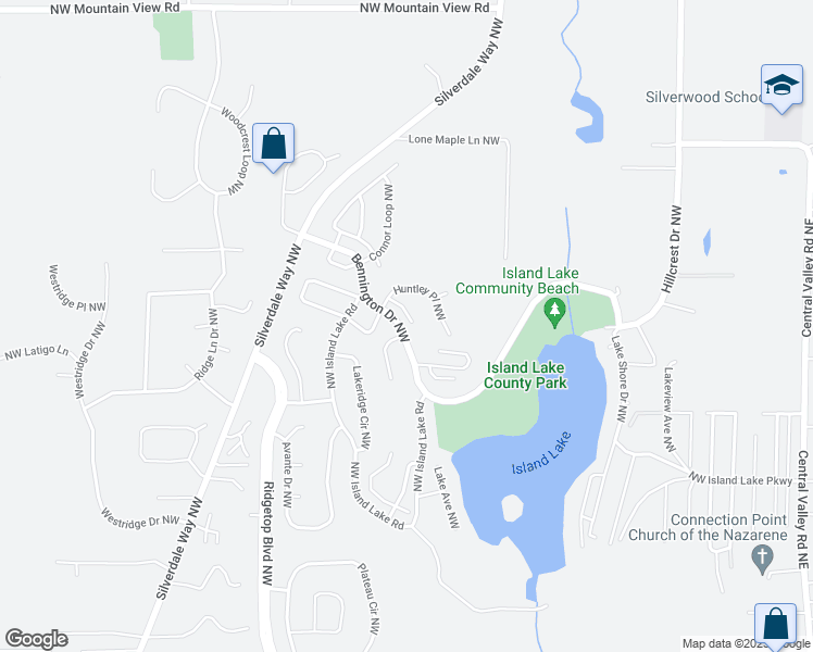 map of restaurants, bars, coffee shops, grocery stores, and more near 1279 Danskin Lane Northwest in Silverdale