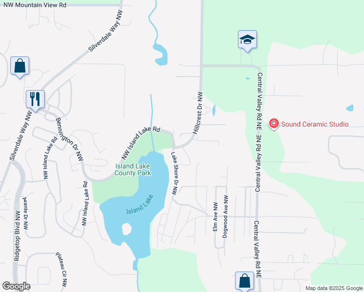 map of restaurants, bars, coffee shops, grocery stores, and more near 13491 Peekaboo Avenue Northwest in Poulsbo