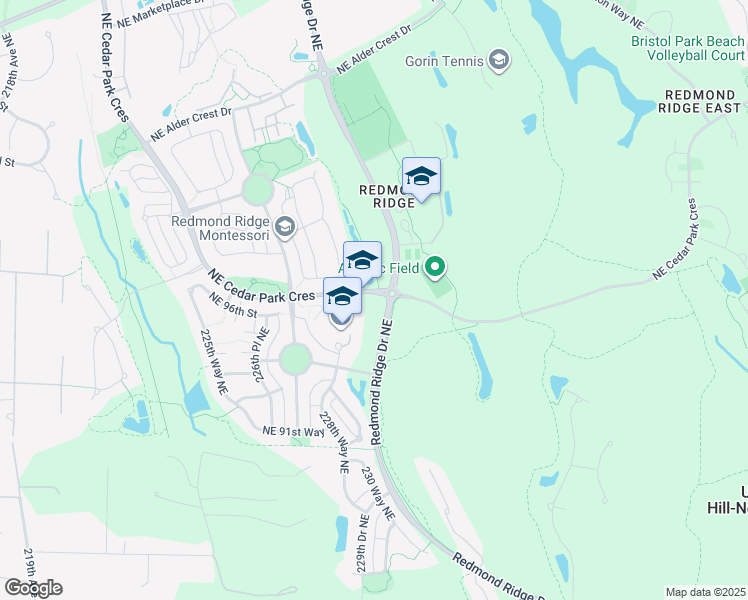map of restaurants, bars, coffee shops, grocery stores, and more near 22845 Northeast Cedar Park Crescent in Redmond