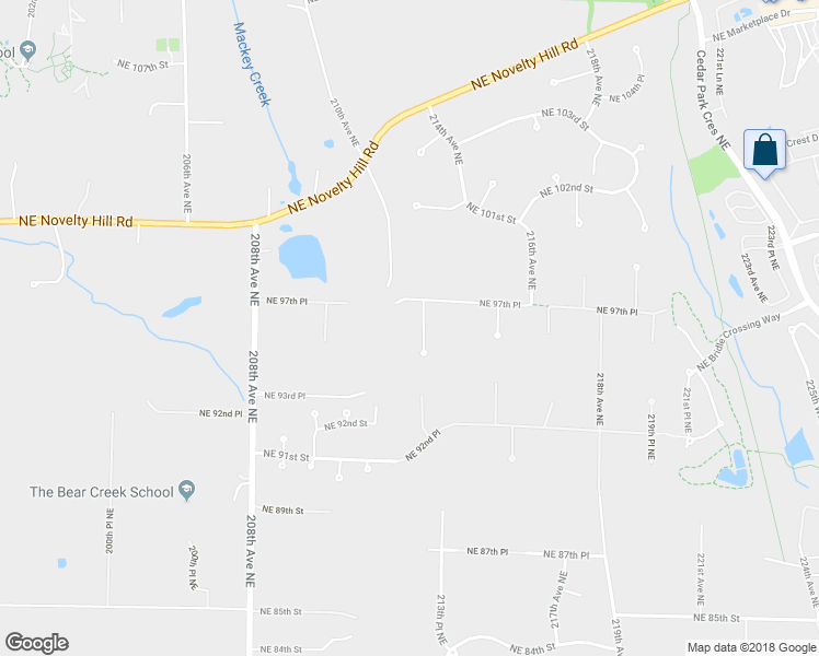 map of restaurants, bars, coffee shops, grocery stores, and more near 9611 213th Avenue Northeast in Redmond