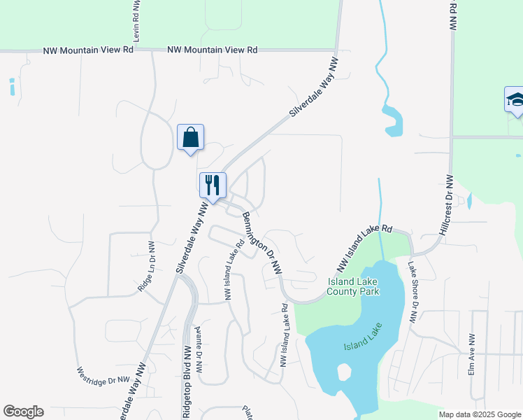 map of restaurants, bars, coffee shops, grocery stores, and more near 13726 Templeton Avenue Northwest in Silverdale