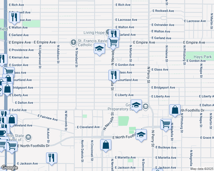 map of restaurants, bars, coffee shops, grocery stores, and more near 918 Liberty Avenue in Spokane