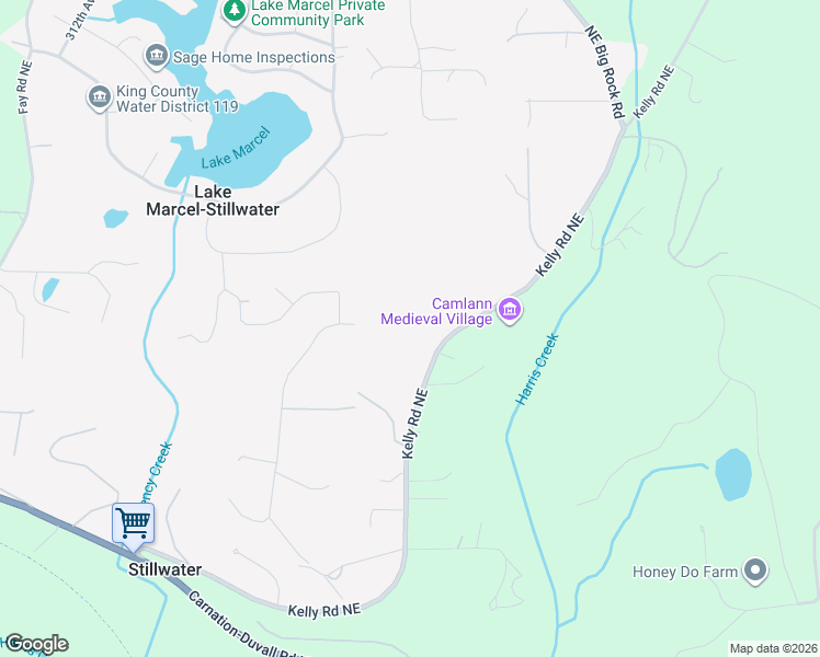 map of restaurants, bars, coffee shops, grocery stores, and more near 10333 Kelly Road Northeast in Carnation