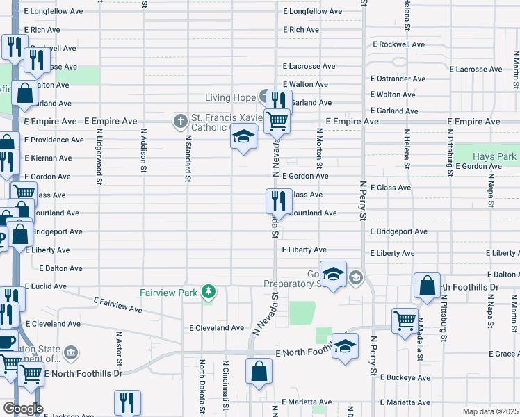map of restaurants, bars, coffee shops, grocery stores, and more near 907 East Courtland Avenue in Spokane