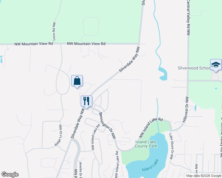 map of restaurants, bars, coffee shops, grocery stores, and more near 13806 Chambana Place Northwest in Silverdale