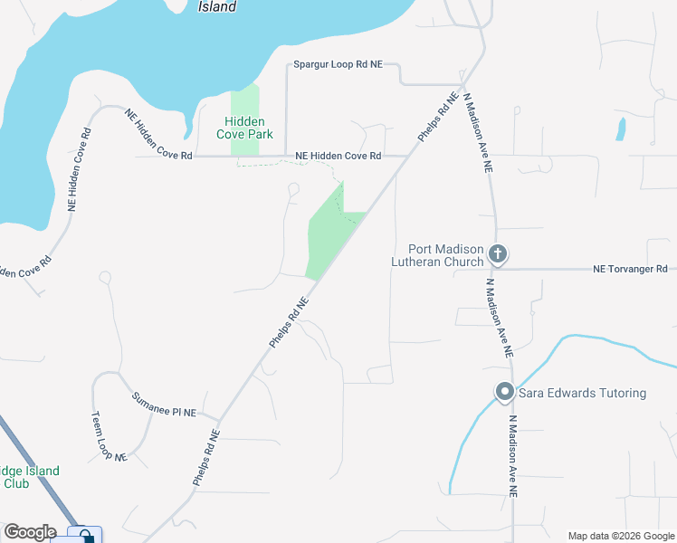 map of restaurants, bars, coffee shops, grocery stores, and more near 13527 Phelps Road Northeast in Bainbridge Island