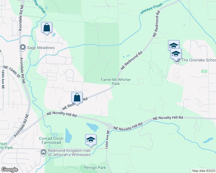 map of restaurants, bars, coffee shops, grocery stores, and more near 19460 Northeast Redmond Road in Redmond