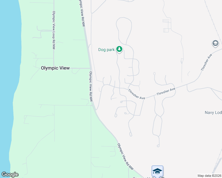 map of restaurants, bars, coffee shops, grocery stores, and more near 6 Robalo Drive in Silverdale