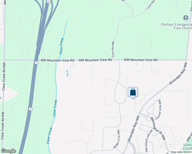 map of restaurants, bars, coffee shops, grocery stores, and more near 2027 Northwest Mountain View Road in Silverdale